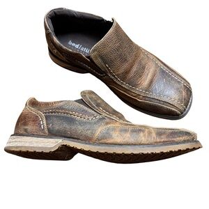 Bed Stu Baron Distressed Brown Leather Loafers Mens Size 9 Slip On Shoes